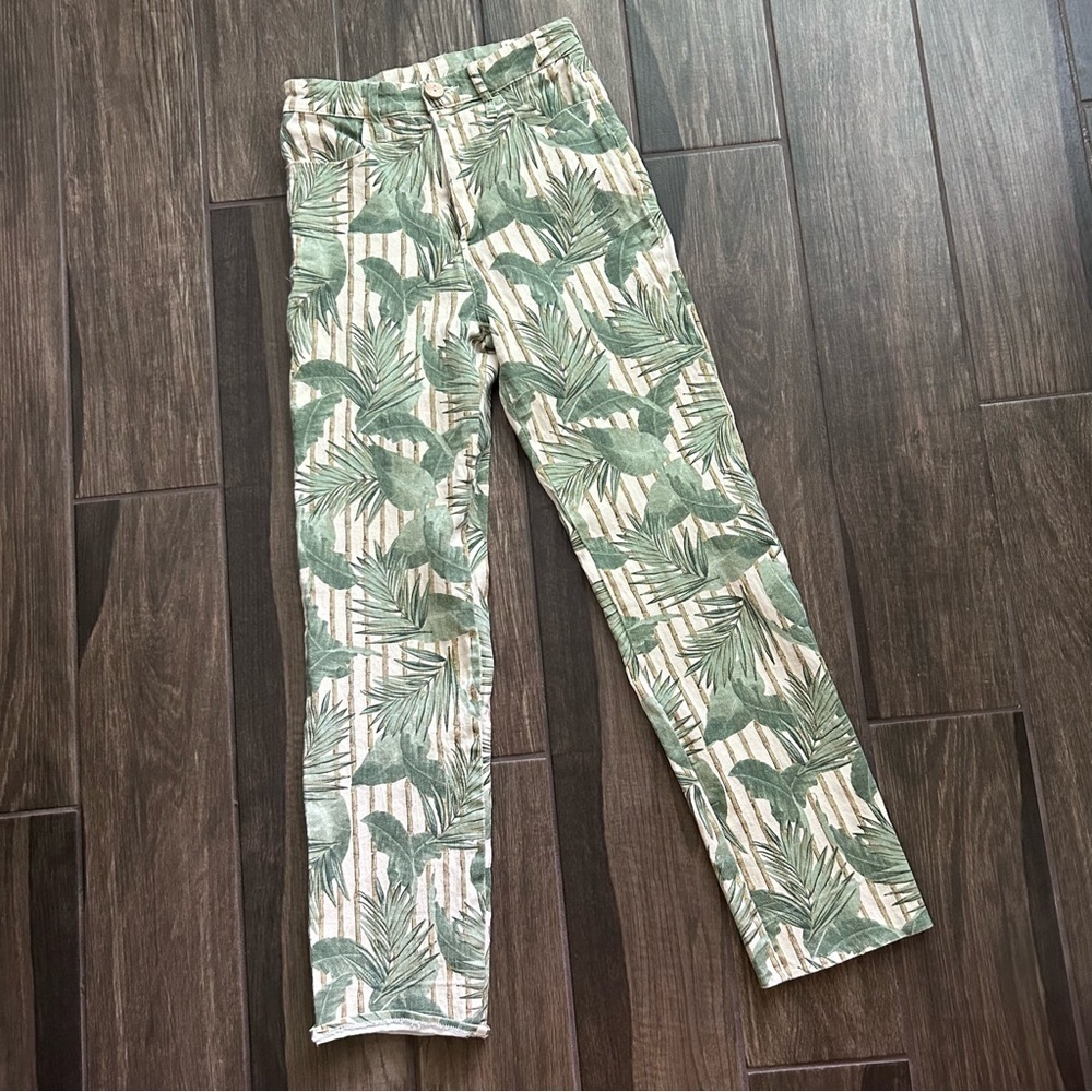 Show Me You Mumu Women’s Cropped Hawn Trouser in Bamboo Palm Sz 27 - Picture 2 of 9